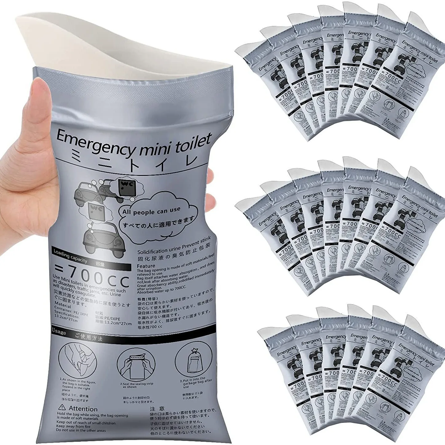 

5 PC Car Toilet, Self-driving Tour, Car Emergency Urine Bag for Travel, Disposable Travel Urinal Convenient Outdoor Camping