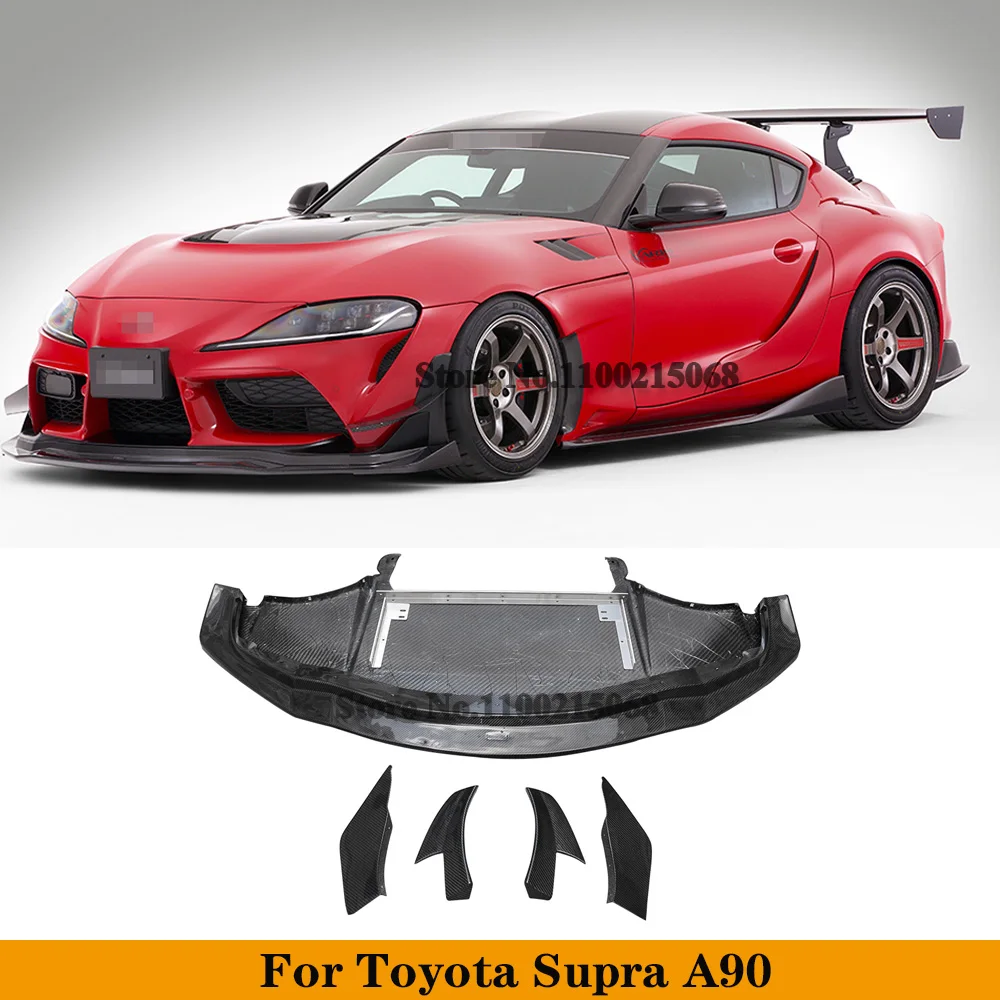 

Спойлер для переднего бампера Toyota Supra A90 VRS-2, из углеродного волокна, с боковым крылом, отделка, нижняя защитная пластина