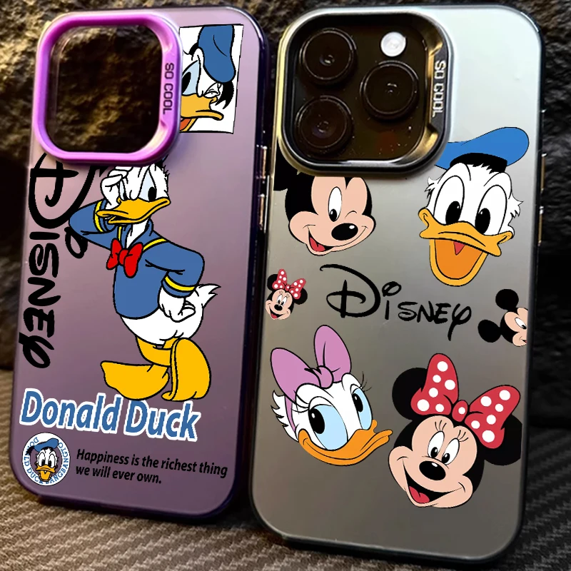 

Anime Duck Donald Disney For Apple iPhone 15 14 13 12 11 XS XR X Pro Max Plus Colorful Silver Mobile Cover Phone Case