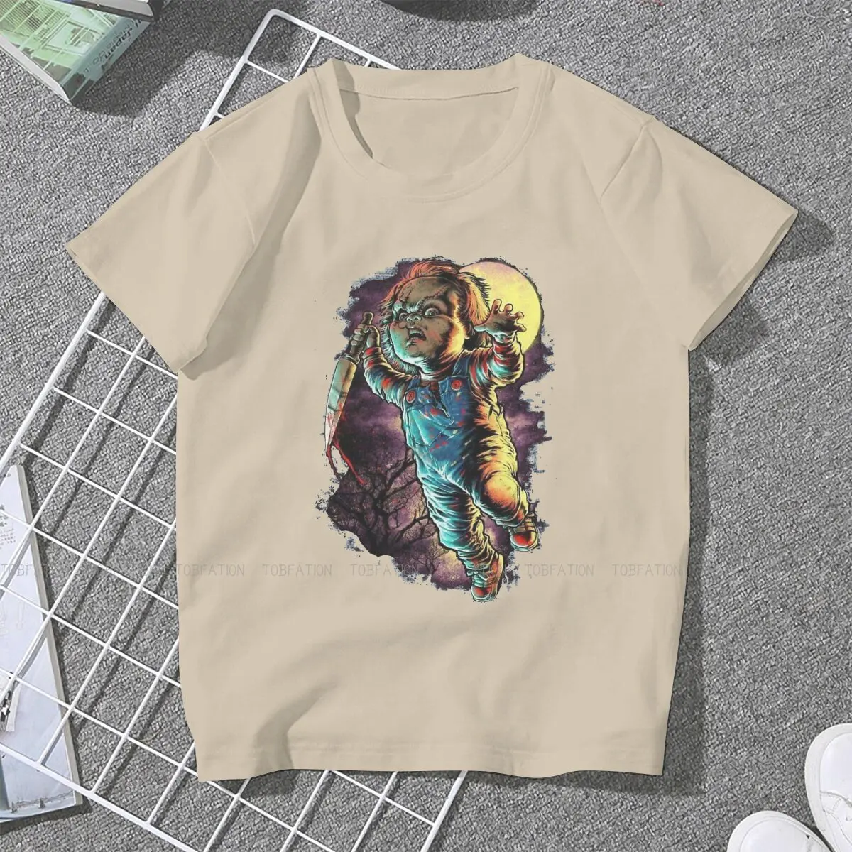 Chucky staroświecki lalka TShirt dla kobiety dziewczyna skok w stylu Basic Casual T Shirt nowość modny luźny