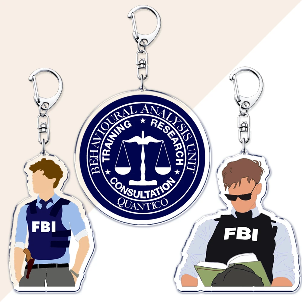Hot Criminal Minds Bau Keychains for Women Accessories Bag  Spencer Reid Criminalminds FBI Morgan Key Chain Fans Gifts Keyrings