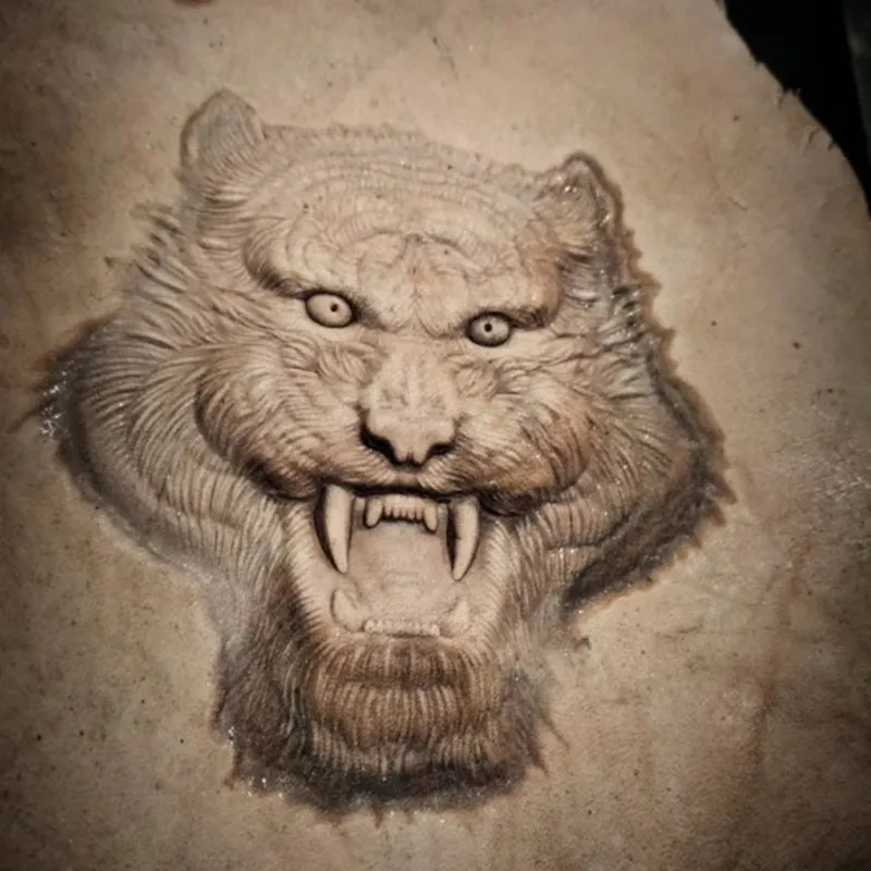 

Голова льва 73x70/108x104 мм Кожаный штамп - 3D-форма для тиснения для изделий из коженого растительного дубления | Сверхмощный инструмент из алюминиевого сплава