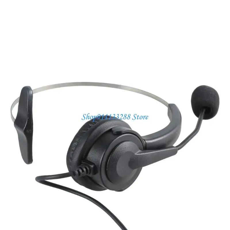 G88D 4-Pin RJ11 Monaural Corded Operator Call Center Telephone Headset Headphone BK