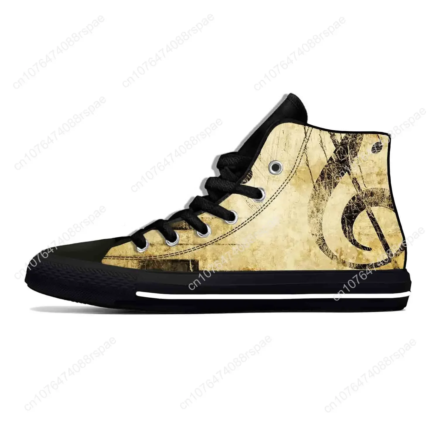 Anime Cartoon Muzieknotitie Muzieknoten Mode Casual Doek Schoenen Hoge Top Lichtgewicht Ademende 3d Print Heren Dames Sneakers