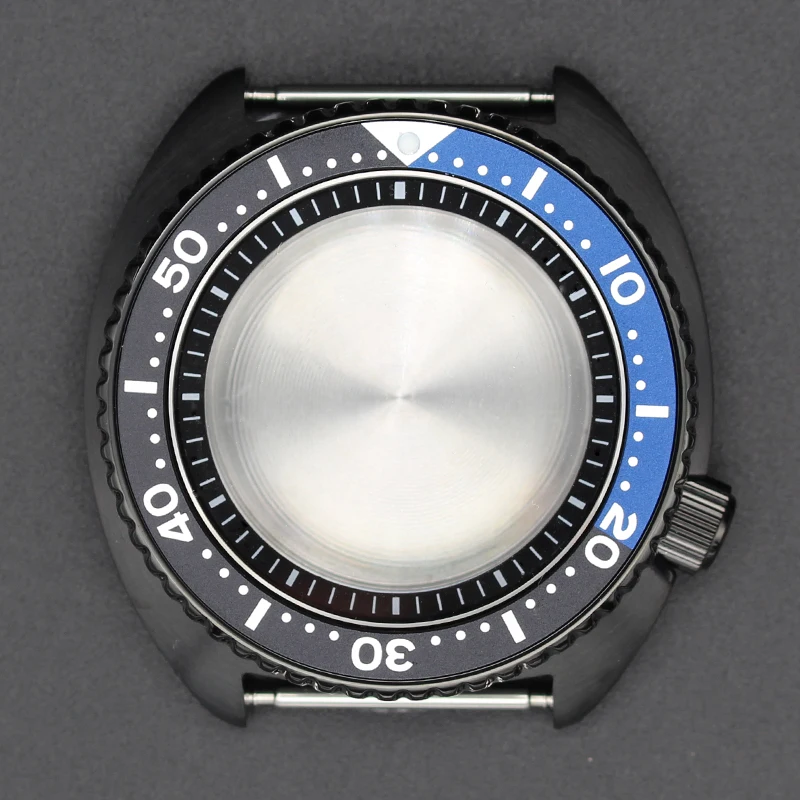 

45mm Men Diving Watch Case NH35 Waterproof Case For Seiko NH34 NH35 NH36 NH70 4R36 Movement Sapphire Glass Modified Big Abalone