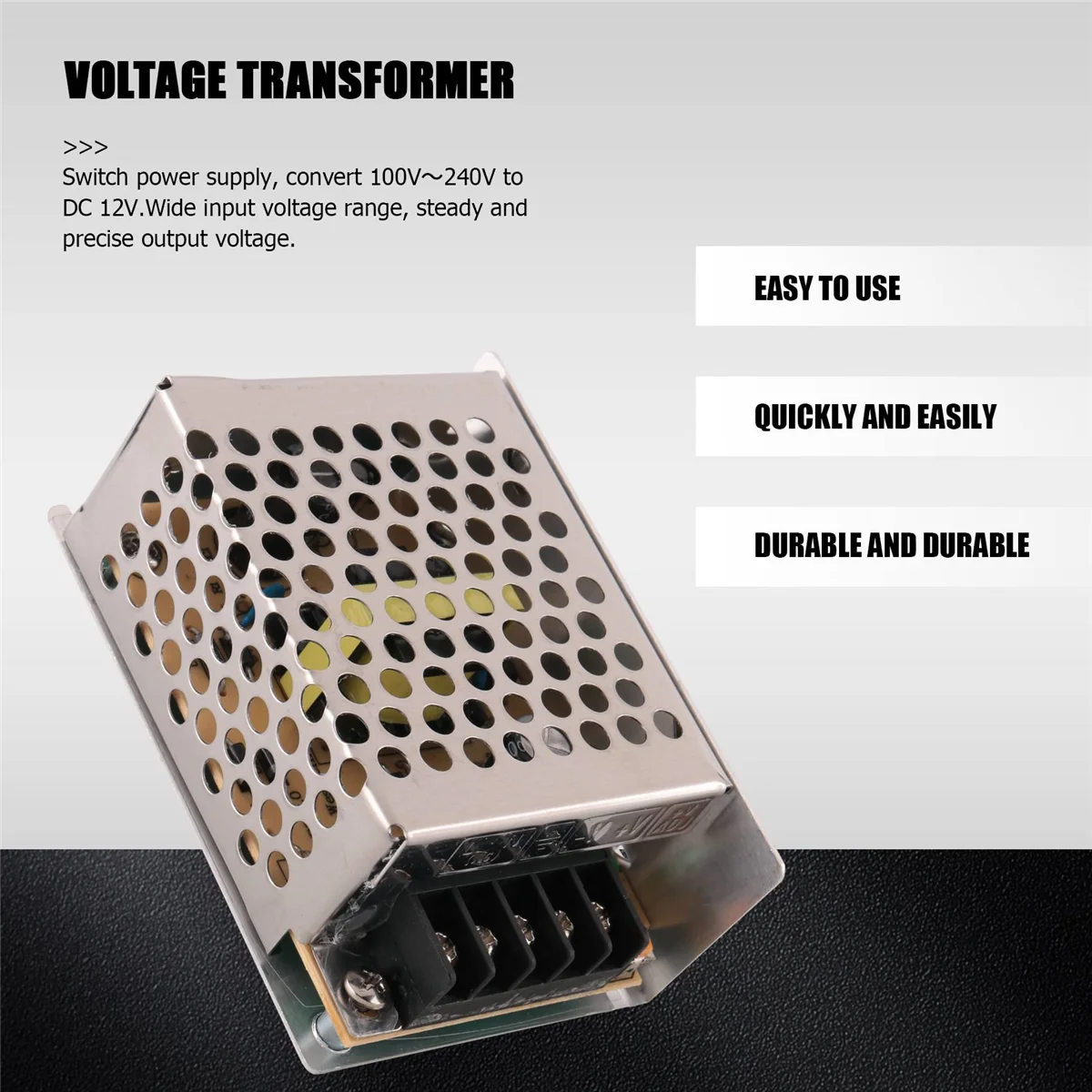 AC 100V ~ 240V a DC 12V 3A 36W Interruptor de transformador de voltaje Fuente de alimentación de tira LED