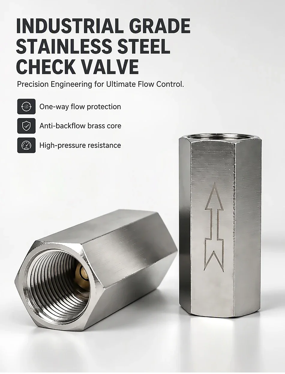 Электромагнитный клапан 1PCS Pneumatic One Way Check Valve Brass BSP Internal Thread 1/8\ Пневматика — деталь 1
