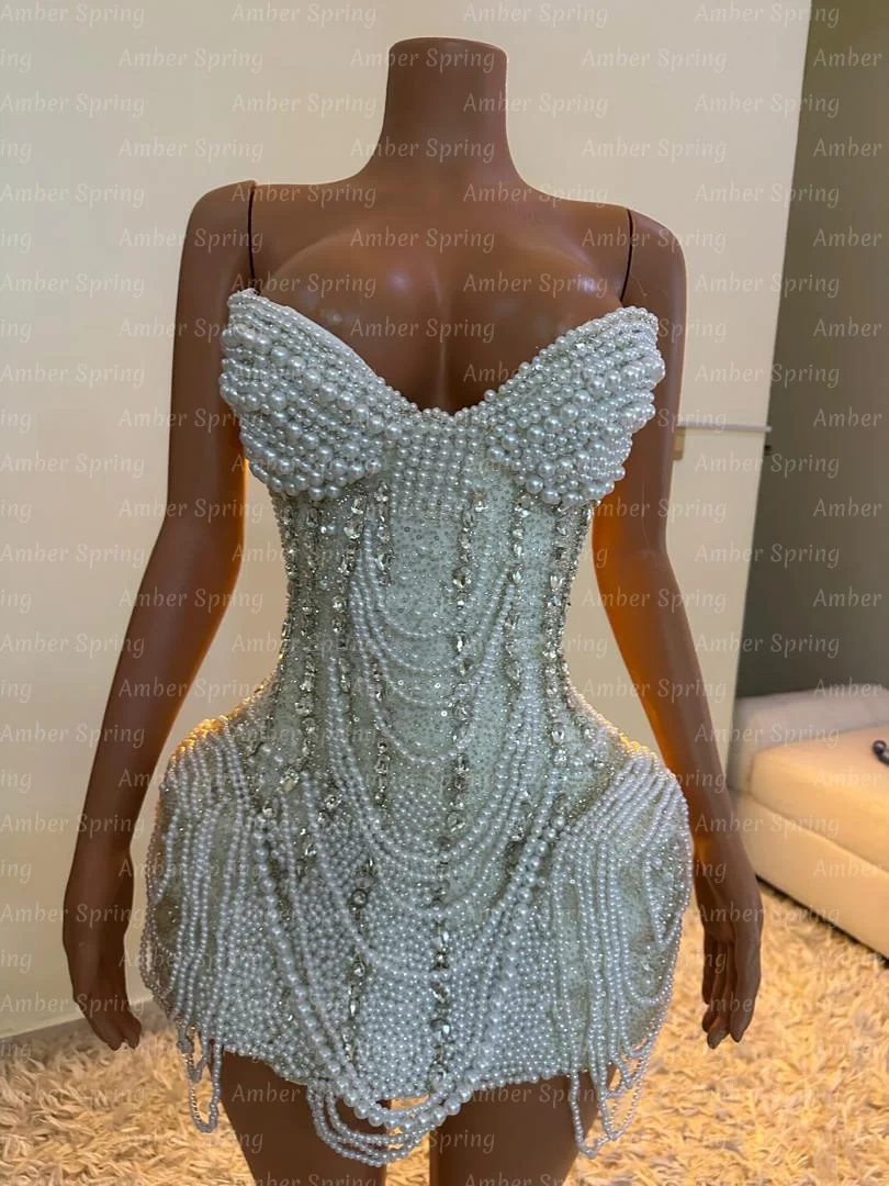 

Amazing Major Beading Birthday Prom Dresses Sequins Beads Mini Length Short Party Dress Exposed Boning Rich Girl Customized