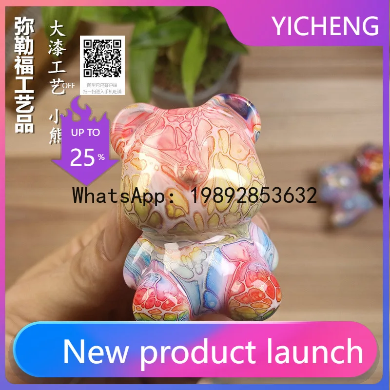 

PYJ Tsundere Cat Faceless Cat Wood Carving Small Piece Floating Lacquer Cat Painted Fluid Gadget Large Lacquer