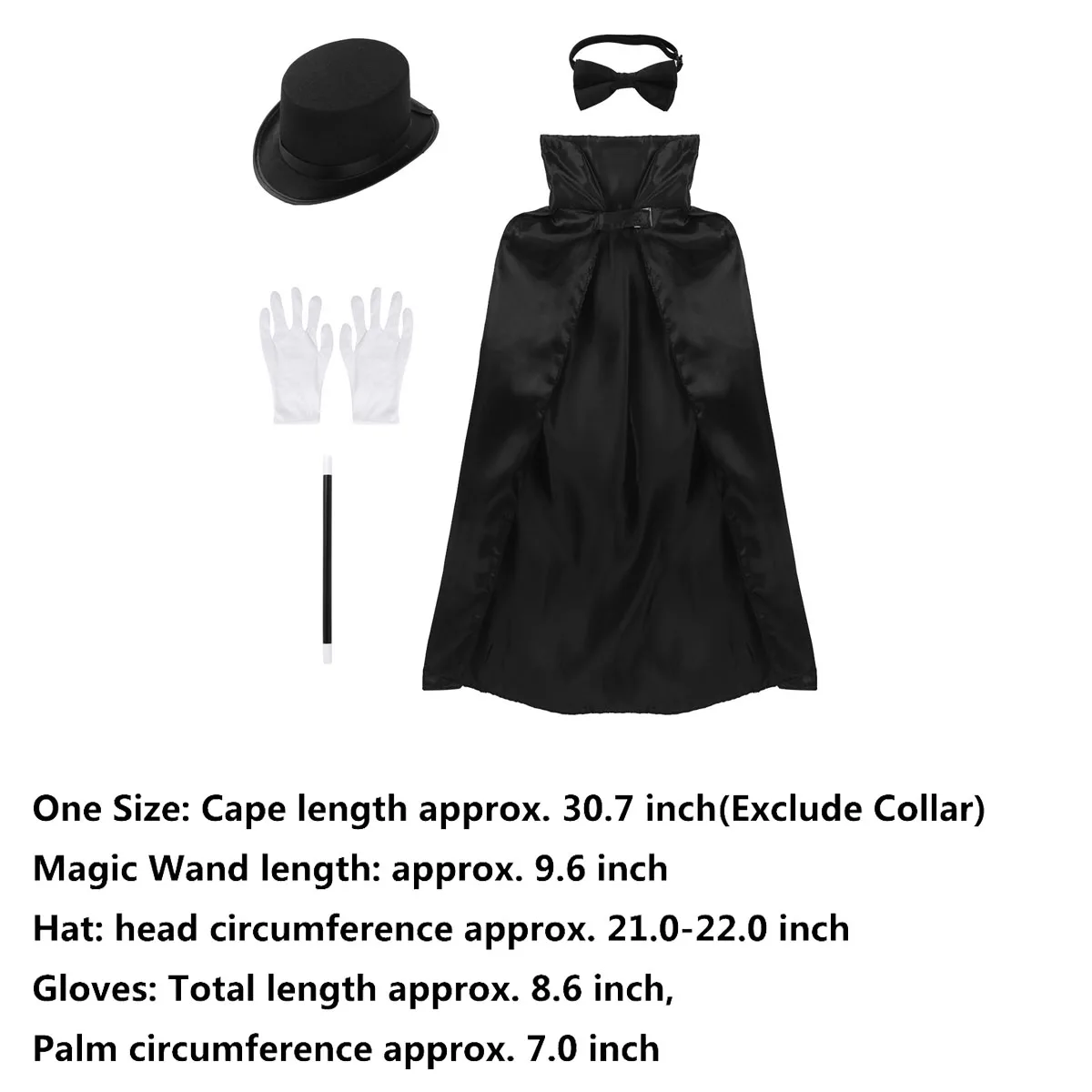 Kids Goochelaar Rollenspel Kostuums Outfit Jongens Meisjes Halloween Magician Dress Up Cosplay Set Top Hat Magic Cape Wand Handschoenen kit