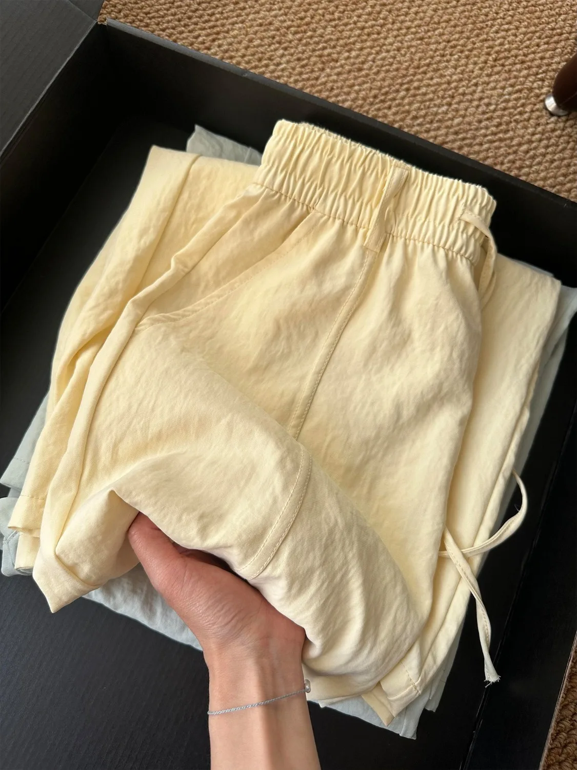 

Аутентичные комфортные широкие брюки для женщин, быстросохнущие, повседневные, желтые, с естественной талией, из полиэфирного волокна, для поездок на работу