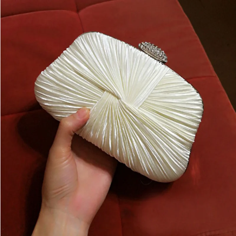 Silver Women\'s Square Party Clutch Wedding Evening Female Hand Bag Clutches Purse Luxury ZD1007