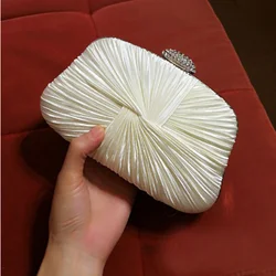 Bolso de mano cuadrado plateado para mujer, bolsa de mano de lujo para fiesta, boda y noche, ZD1007