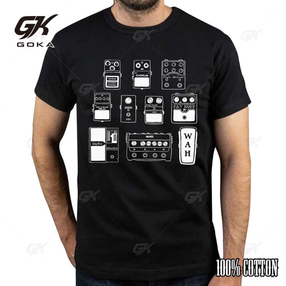 

Awesome Pedal Board Guitar T-Shirts for Men Crew Neck Cotton T Shirt Music Summer Fashion O-Neck Short Sleeve