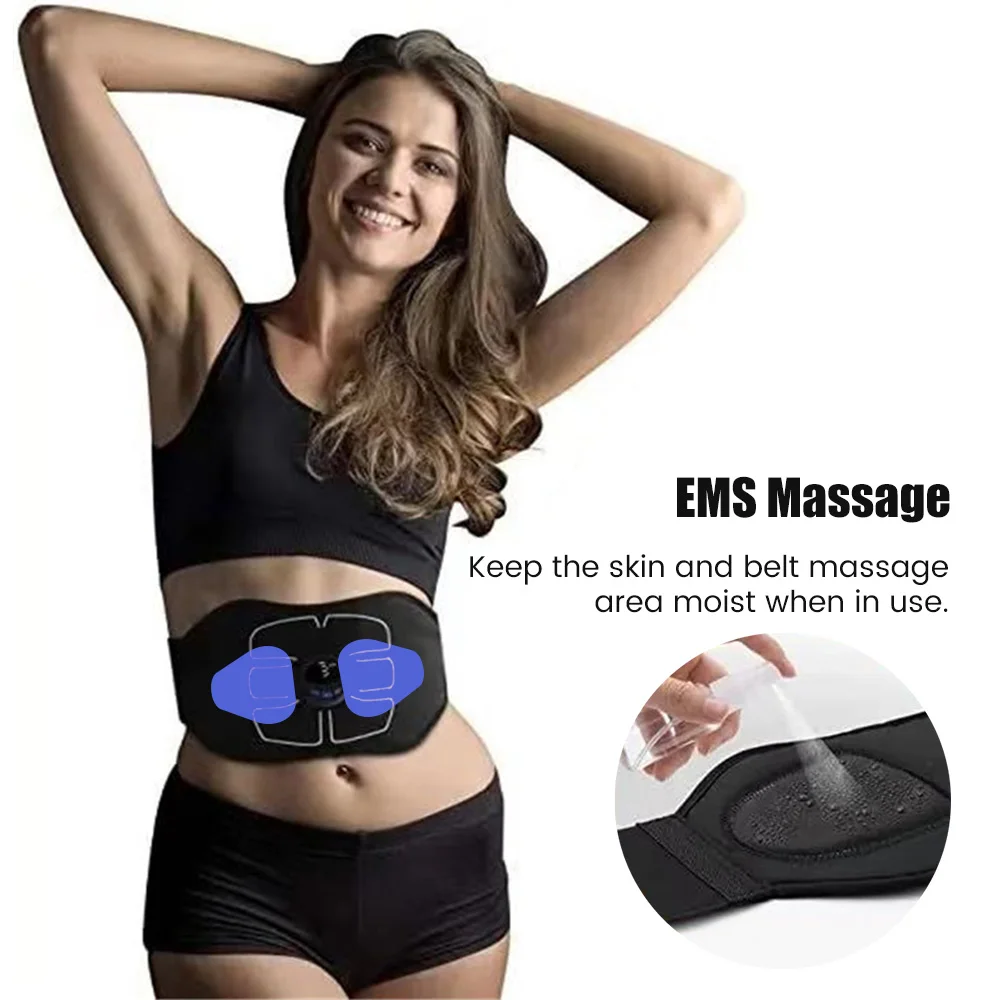 ABS Electric Muscle Stimulator EMS Abdominal Toning Belt Toner Fitness Back Massager Waist Trainer Body Slimming Shaping Machine