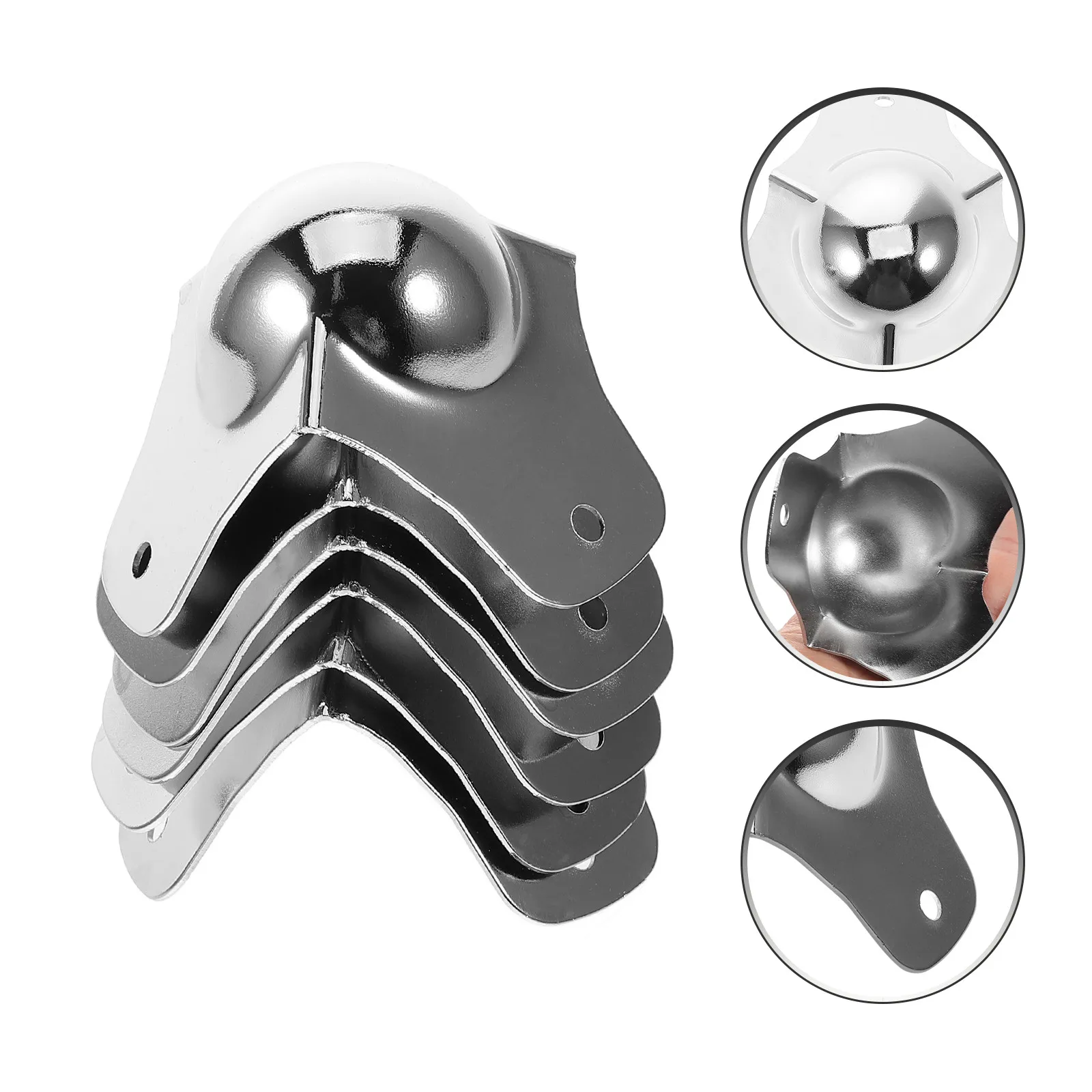 

6Pcs Shockproof Metal Ball Corner Protectors Silver Edge Guards Corner Guards for Cabinets Boxes Amplifiers