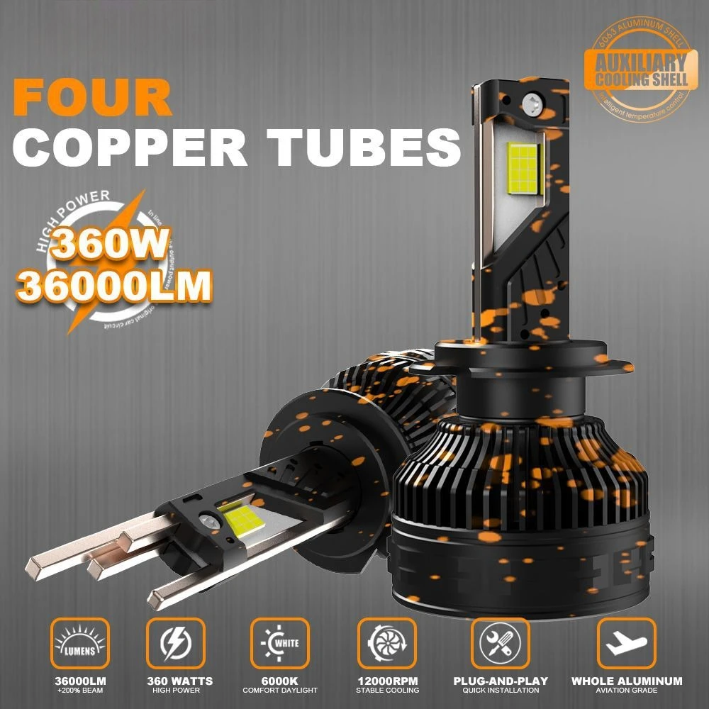 2PCS T8 H7 LED H8 H11 HB4 9006 HB3 9005 H4 Led Car Headlight 4575 CSP Chips Fog Light Bulb 6000K Canbus Auto Led Headlight Lamp view 2
