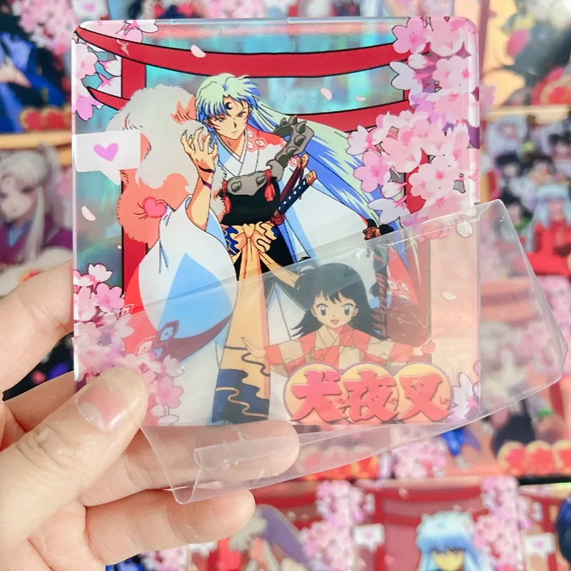 Anime Animation Inuyasha Acrylic Handmade DIY Material Cartoon Patch Higurashi Kagome Laser Square Keychain Pendant Accessories