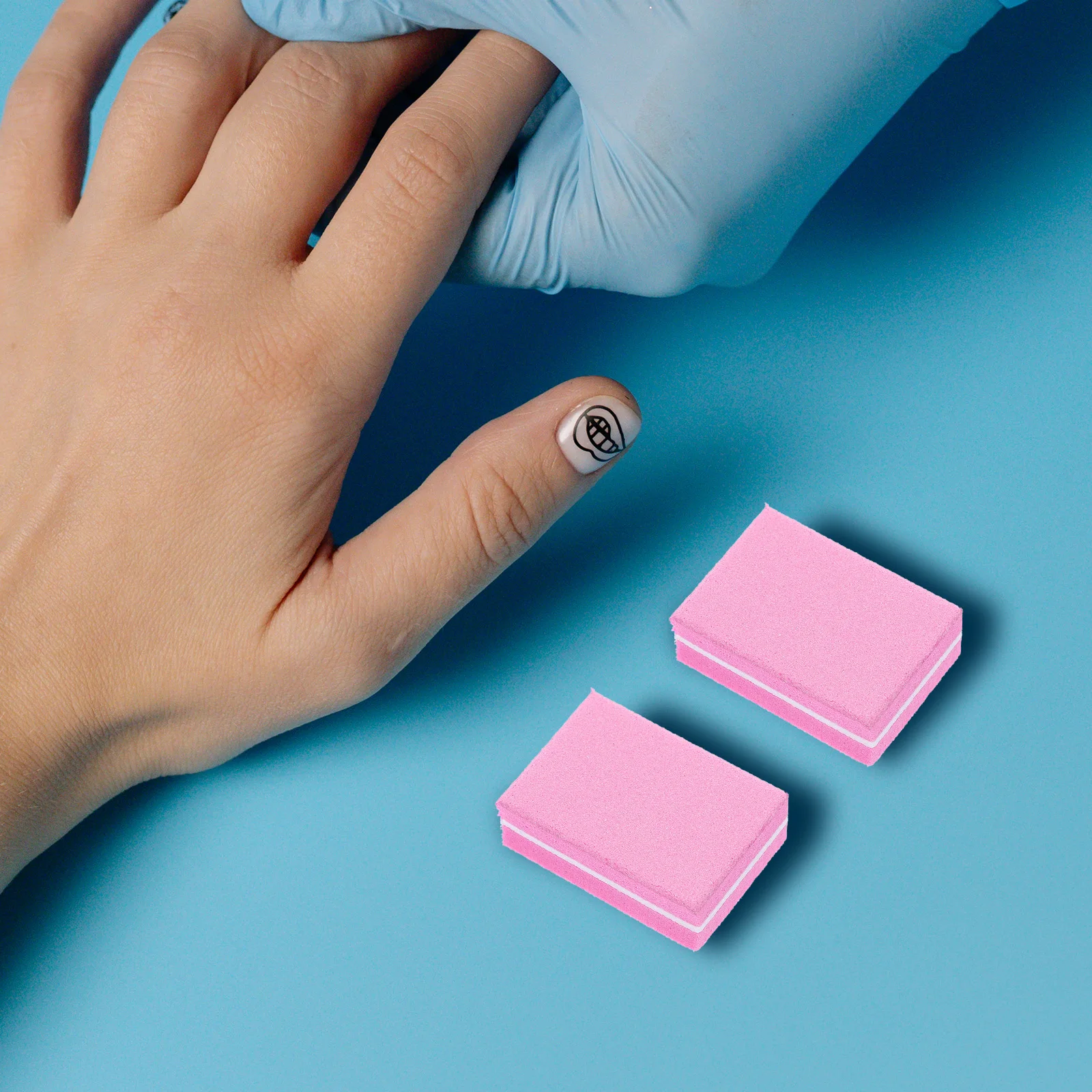 

50 шт., губка для ногтей, блок, двухсторонняя полировка для маникюра, педикюра, ногтей, шлифовка ногтей, профессиональное шлифование ногтей