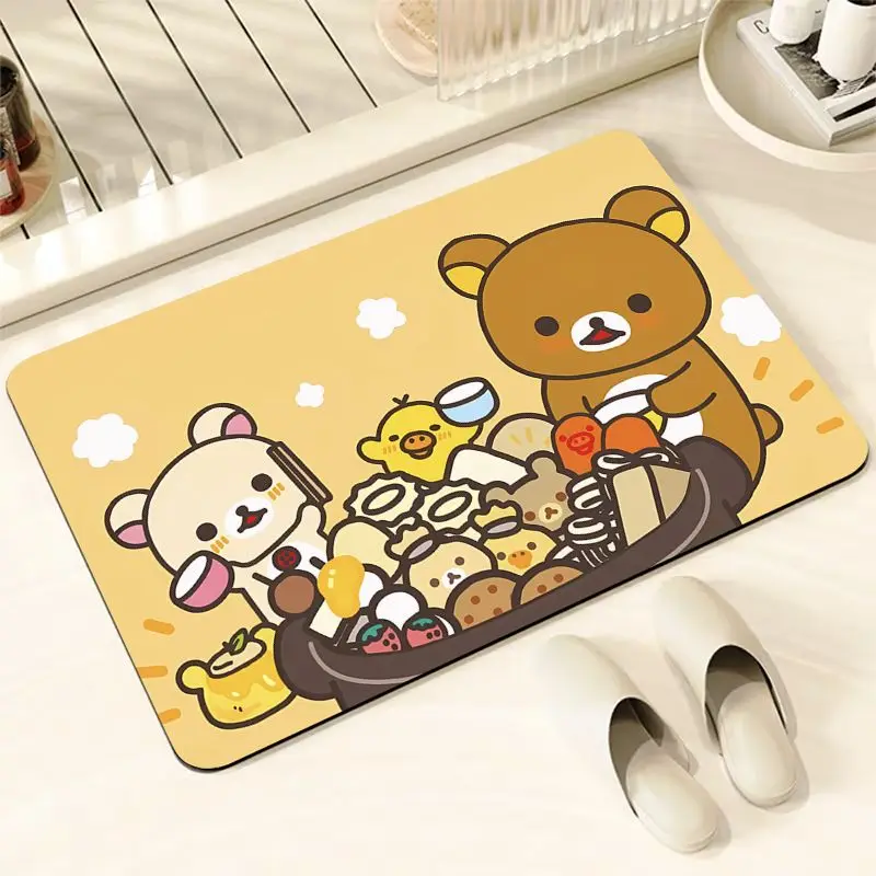 

Ins милый легкий медведь коврик из диатомовой грязи мультфильм ванная комната ванная комната нескользящий впитывающий коврик вход грязеотталкивающий коврик для ног