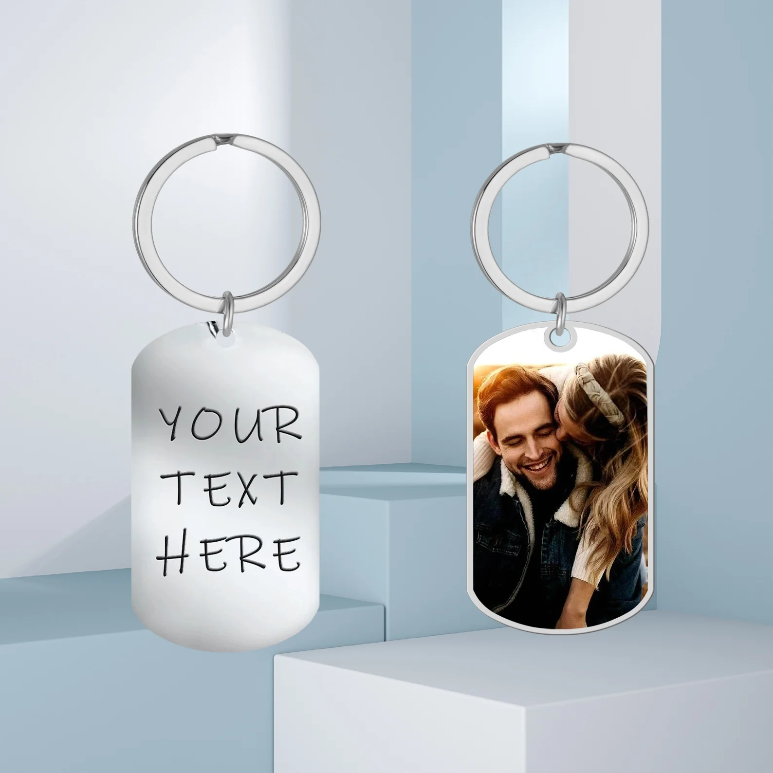 

Customized photo keychain, men's exclusive personalized keychain, creative holiday gifts for boyfriends or husbands