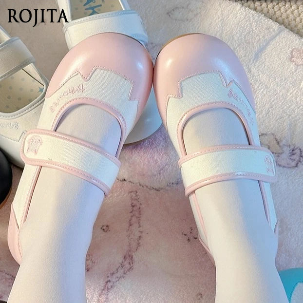 

Pink Little Cat Indoor Shoes Cute Japanese Style Embroidered Cat Ear Mary Jane Small Leather Shoes Women's Single Shoes