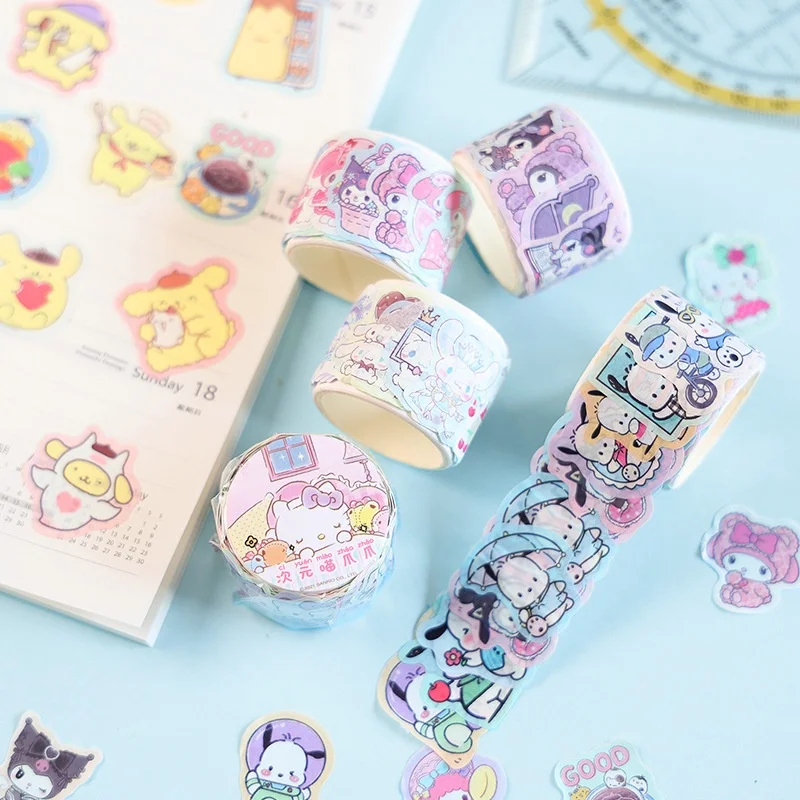 

18 шт./лот Sanrio Kuromi Cinnamoroll Kitty наклейка милый скрапбук DIY дневник декоративная уплотнительная наклейка альбом наклейка этикетка