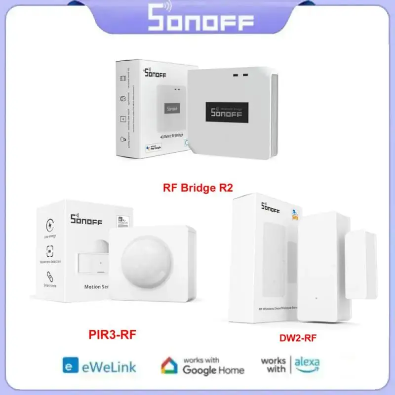 SONOFF RF Bridge R2 433MHz RF Wi-Fi Wireless Gateway Smart Scene Home Security Support DW2-RF PIR3-RF Sensor Via EWeLink Alexa