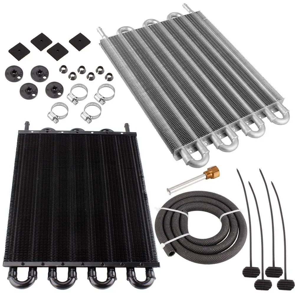 4/6/8 Row Engine Oil Cooler Universal Auto-manual Transmission Radiator Heat Sink with Rubber Tube Car Condenser Car