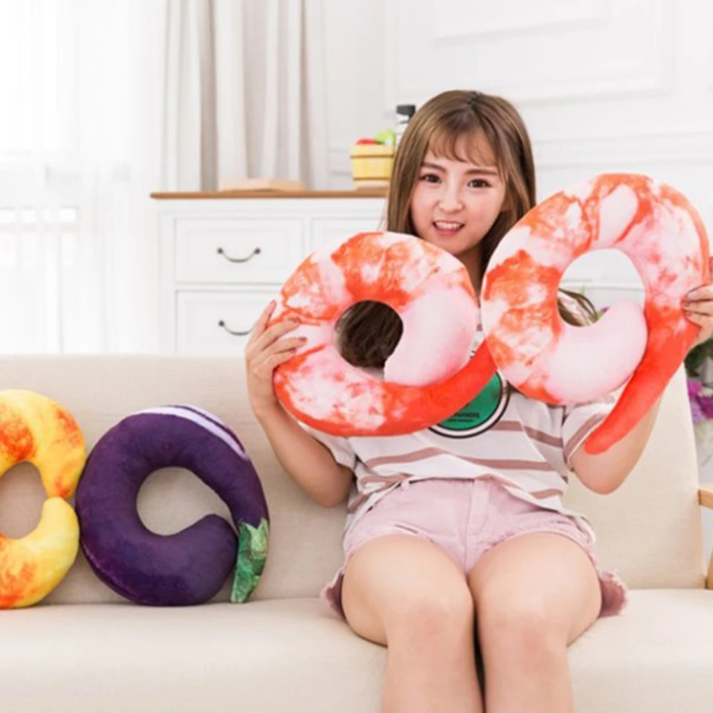 

30Cm Cute Shrimp Shaped Neck Pillow for Car Computer Desk Use Soft Supportive Travel Cushion for All Day Relaxation