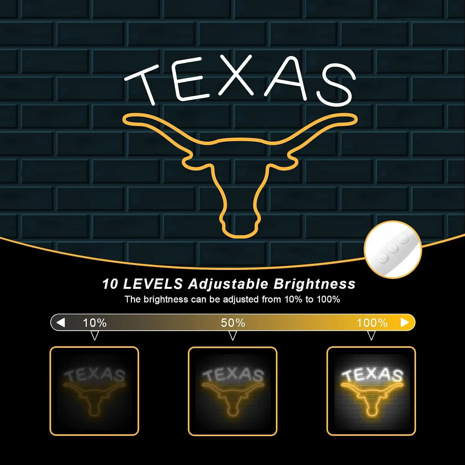 TEXAS Longhorn Neon Sign for Wall Decor Cow Neon Signs - USB Powered Hanging Neon Sign for Game Room, Man Cave, Bar