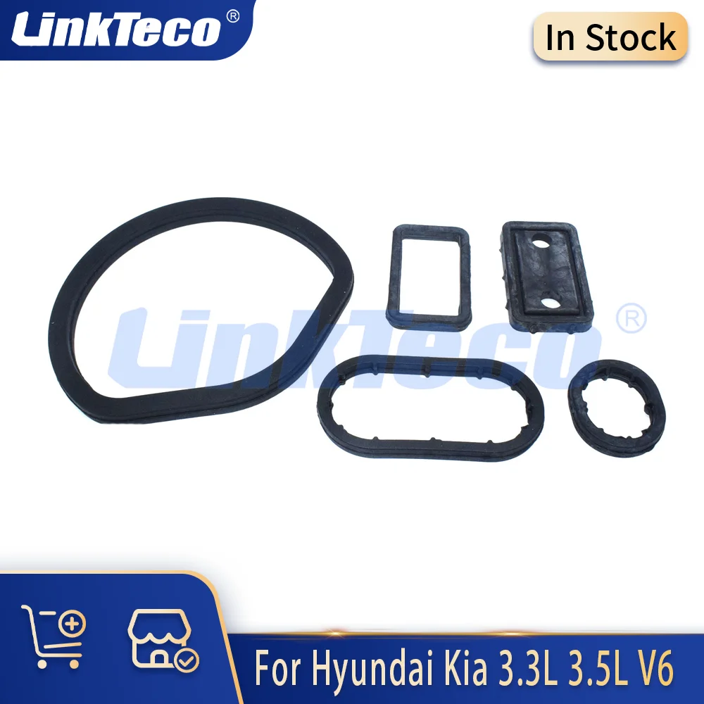 Engine Oil Cooler Seal Ring Gasket Set Fit 5.0 5.5 L V8 GAS 104.941 For 98-08 Benz C320 CL500 G500 SL500 5.0L 5.5L 1121840361