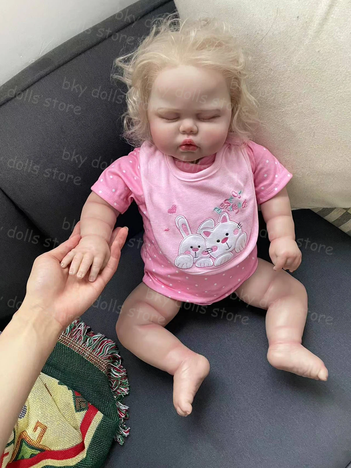 60CM Reborn Baby Doll Pickle Toddler Newborn Doll Princess Girl Lifelike Soft Touch 3D Skin Art Doll with Hand Root Hair