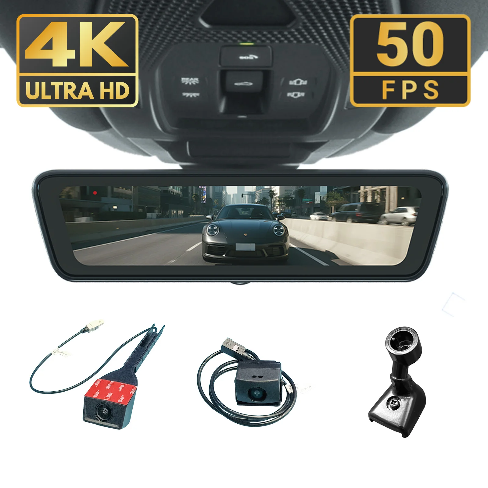 Sinjet Separated-type Rearview Digital Streaming 4K Car Camera 8.2 Inch Full Screen H8 Pro Mirror Dash Camera Universal