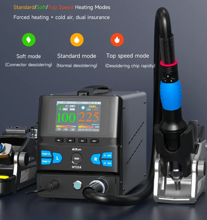 Aixun Ht316 Hot Air Rework Station With Bluetooth WiFi USB For Phone PCB Repair 3 Heating Modes