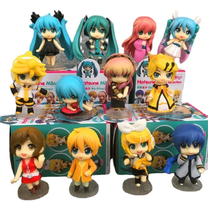 1PCS Random style Anime Model 6CM Hatsune Miku Action Figures Ornaments Guitar Pvc Figure Model Toys Birthday Gift boxed