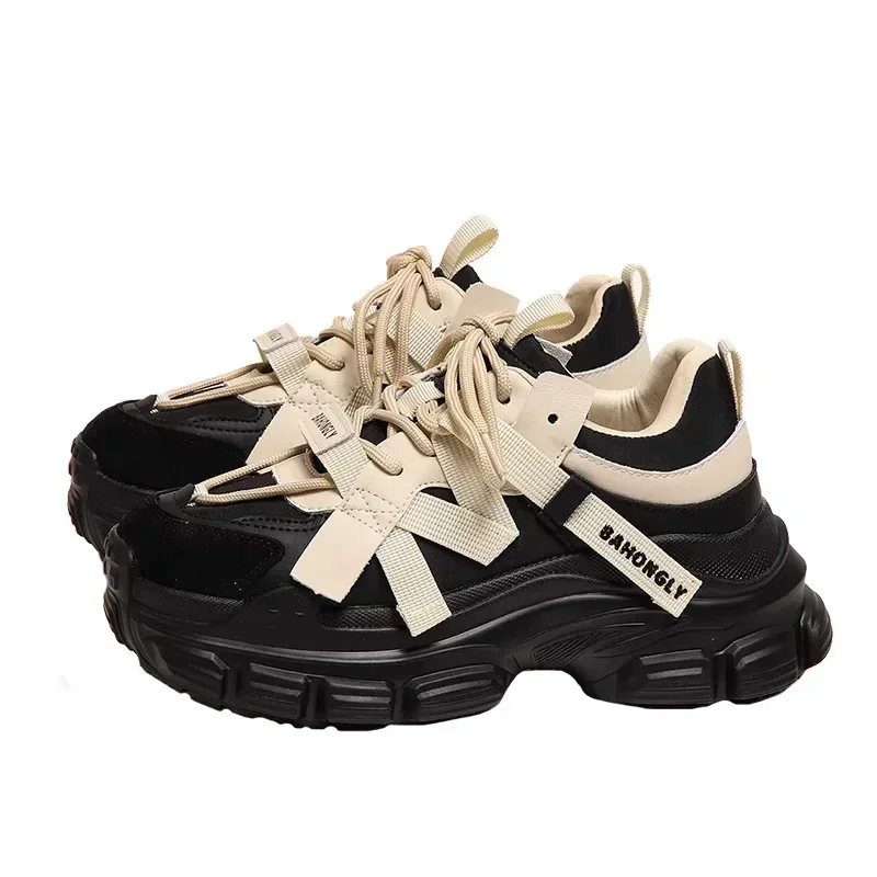 

Autumn 2024 New All-match Thick Sole Breathable College Style Casual Daddy Shoes Woman