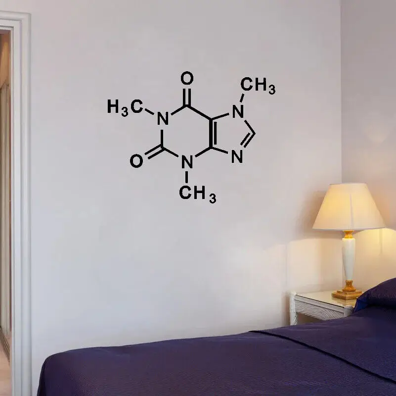 Caffeine Molecule Wall Decal Vinyl Sticker Periodic Table Elements Chemistry Living Room Self Adhesive Home Decor Stickers S561