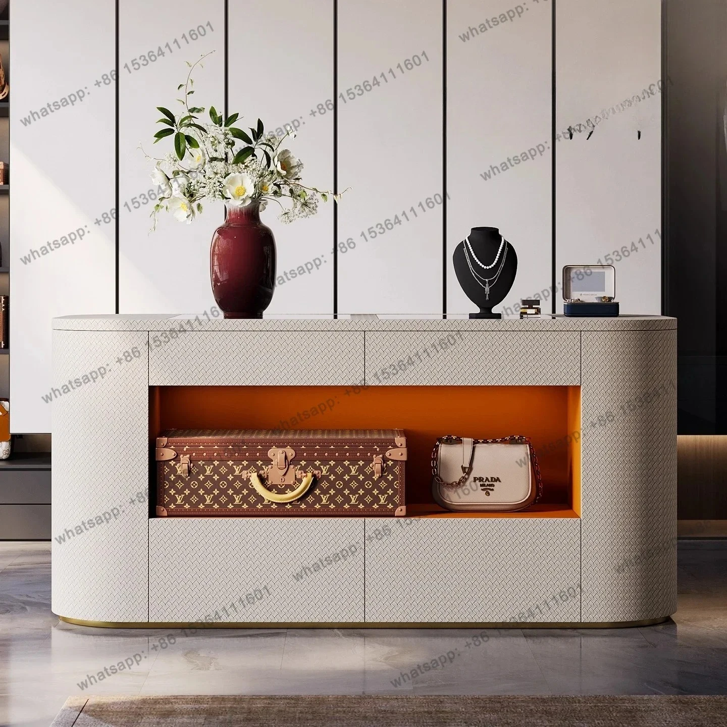 

Light Luxury Floor-to-ceiling Jewelry Cabinet Luxury House Italian High-end Custom Storage Bedroom Nakajima