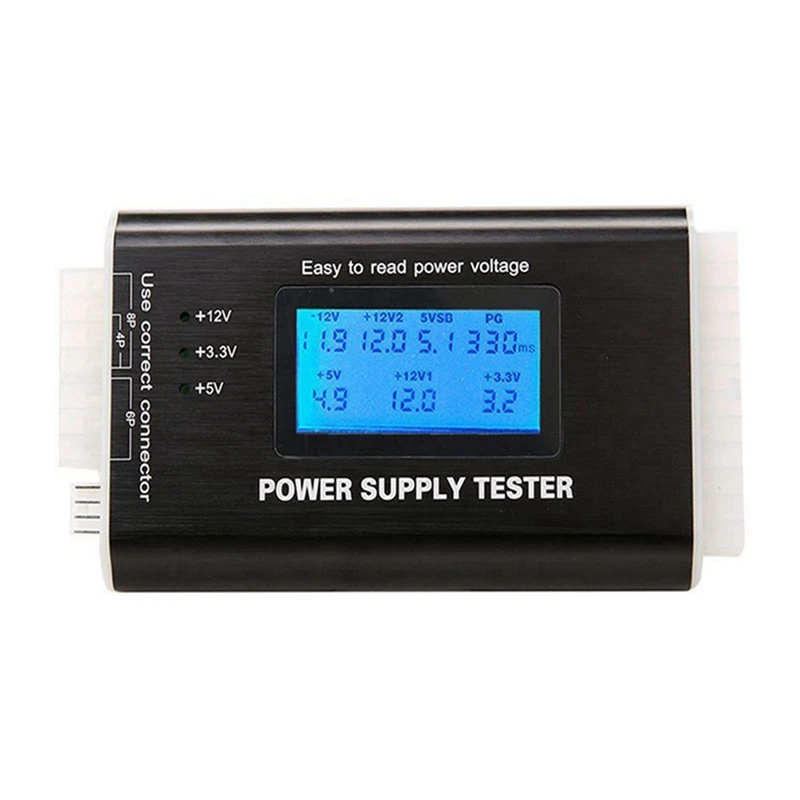 ATX Power Detection Tool Computer Host Power Tester Portable Metal Shell LCD Display Case Power Tester