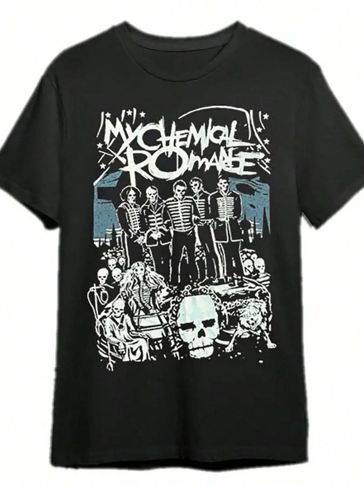 

My Chemical Romantic Shirt, Cool Retro Casual Fun Wearing Exquisite Letter Pattern-100% cotton O-neck printed men's T-shirt.