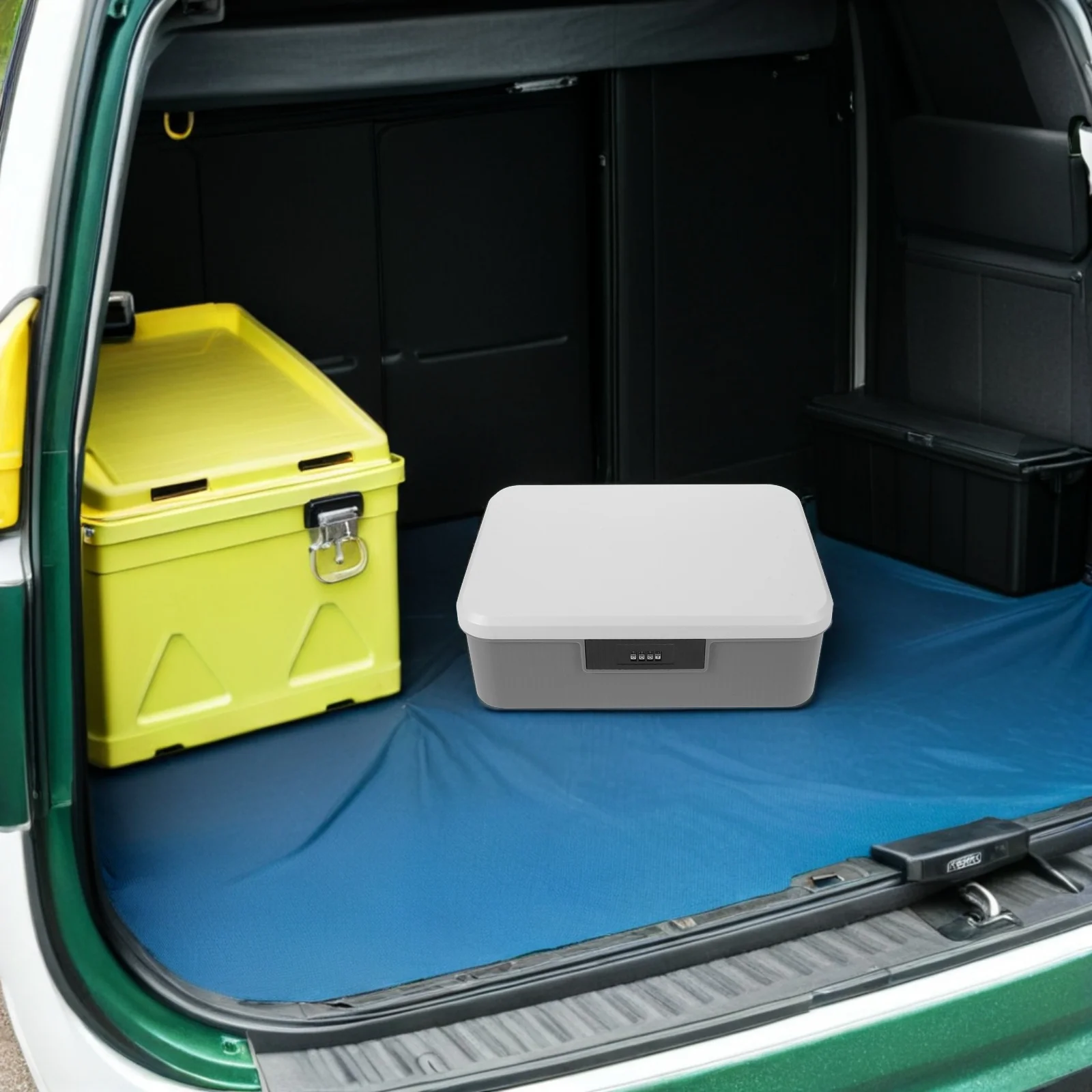 Cofre de almacenamiento con cerradura, cerradura de combinación de contraseña de 16L, organizador seguro para el hogar, oficina, documentos de viaje, joyería, dinero