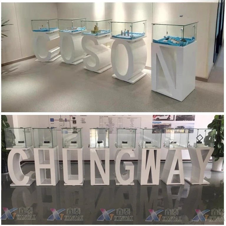 

Painting Shaped Letter Showcase Creative Jewelry Cabinet Personalized Glass Showcase Boutique Exhibition Cabinet Jade Glass Cabi