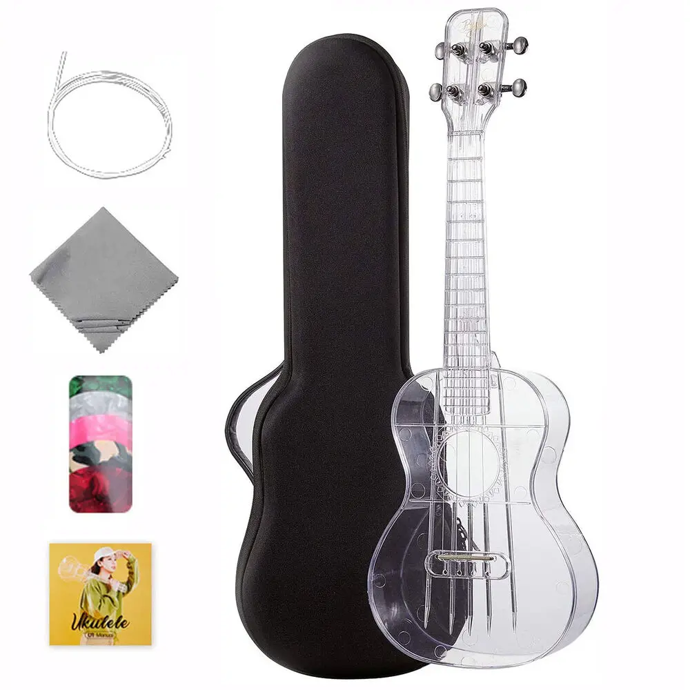 

Professional 21" Concert Ukulele - Solid Mahogany Body W/nylon Strings & Built-In Tuner, Includes Gig Bag/strap for Travel