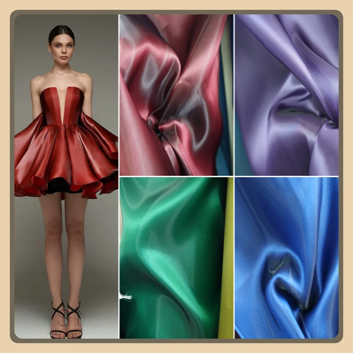 قماش ساتان ناعم عالي اللمعان مع ثنية ممتازة ومتانة قوية لأزياء الزفاف المنزلية والمنسوجات المسرحية