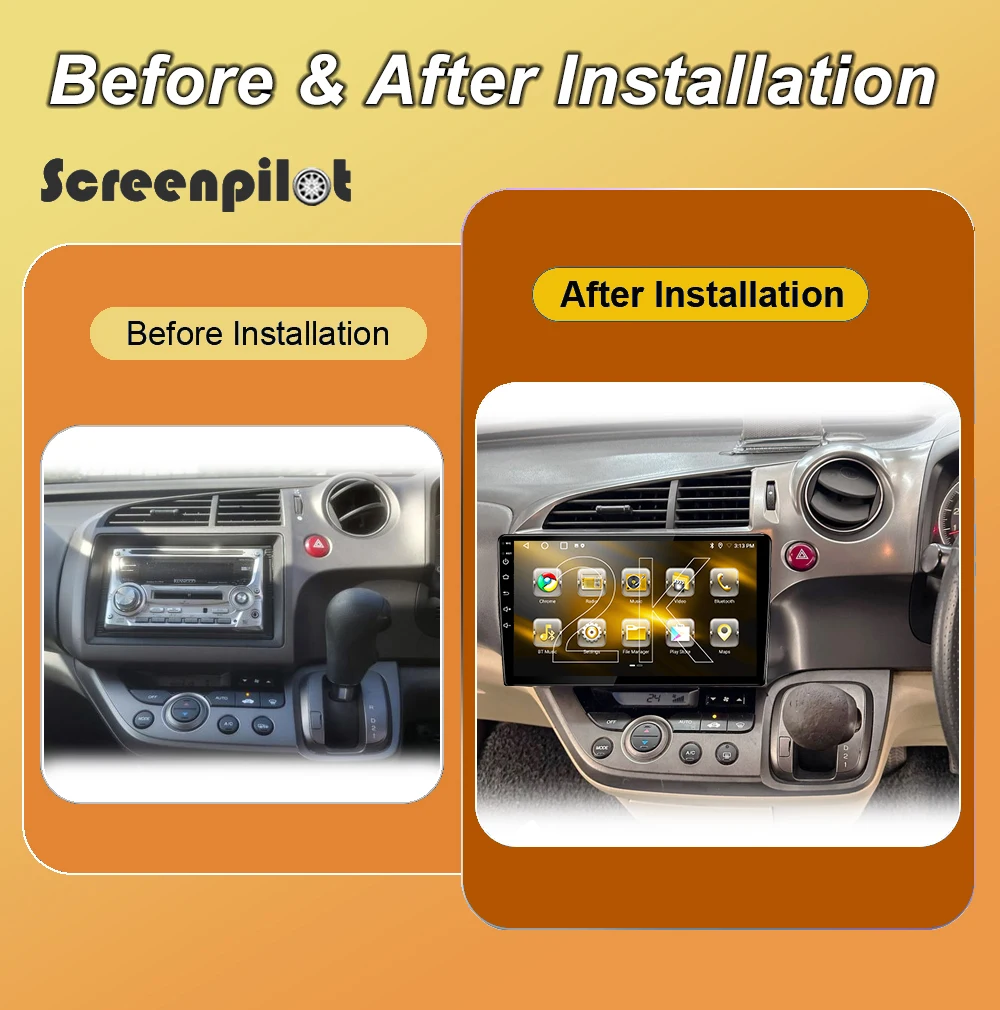Android 16 Car Radio Stereo For Honda Stream 2 2006-2014 RHD 2K QLED Stereo Head Unit Multimidia Player GPS Carplay Android Auto