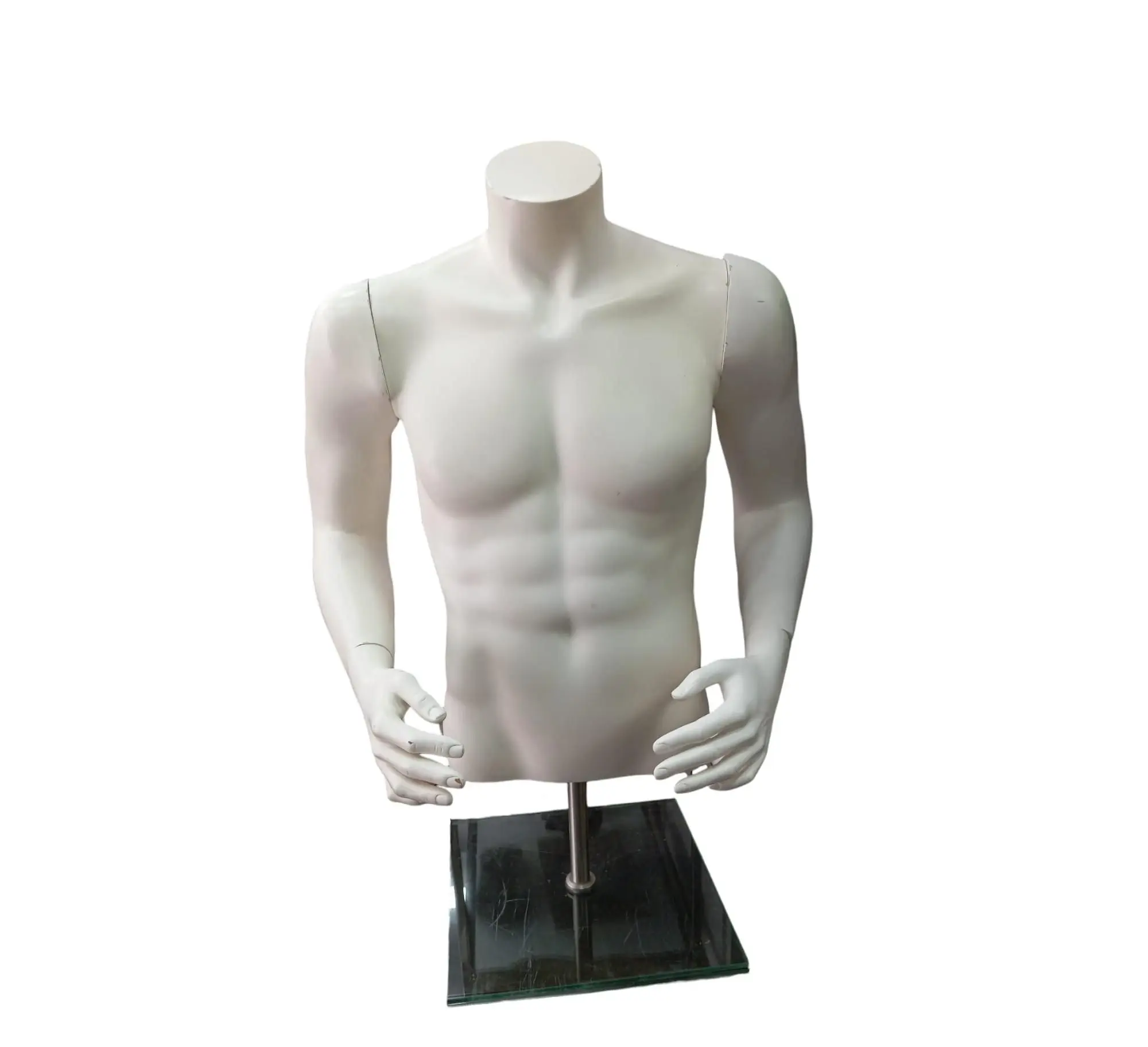 Mannequin/Bust of Men, Second Hand Mannequin, Half Body of White Men, Exposure Clothes, Men's Fashion, Mannequin White Fiber Glass