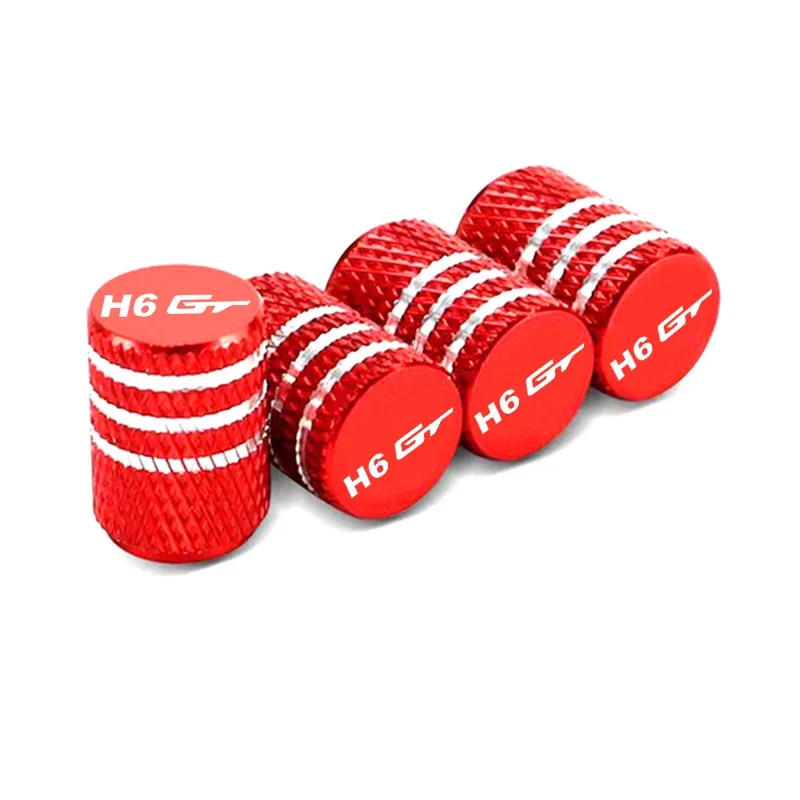 4Pcs Al Alloy Car Tire Valve Caps Dust Accessory For GWM Haval H6 GT SUV H6S H6GT 2022 2023 Auto Exterior Decor H6GT Accessories