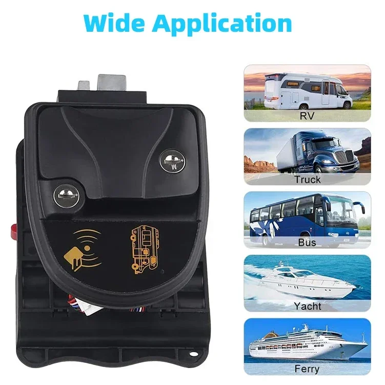 RV Door Lock  IC Card Wireless Remote Control RV Entry Door Latch Zinc Alloy for Caravan Camper Bus Yacht Ferry Truck RV