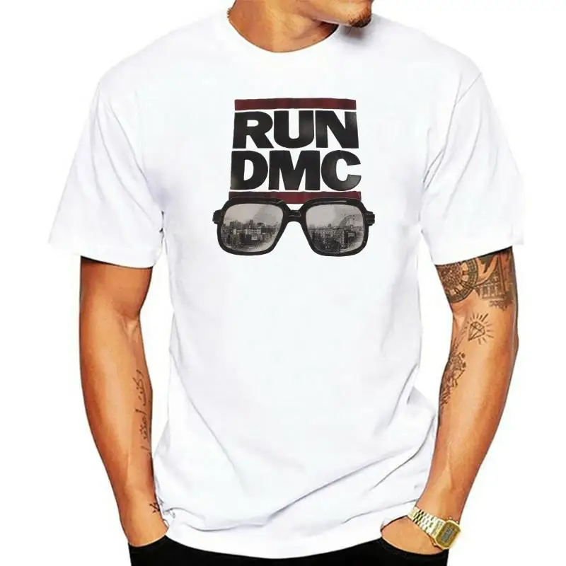 #1141 Run DMC T-Shirt  with Eyeglasses   Cityscape Graphic L